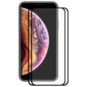 Hat - Prince 2.5D 0.2mm 9H Tempered Glass Full Screen Protector for iPhone XS Max 2pcs - BLACK