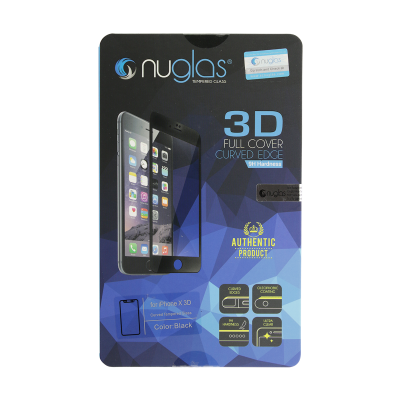 NuGlas Tempered Glass Screen Protector for iPhone X (3D) - Black