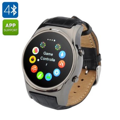 GSM Smart Watch Phone - 1.3 Inch Display, Bluetooth 4.0, Heart Rate Monitor, Pedometer, SMS Syncing, Camera Trigger (Black)