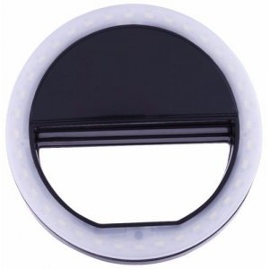 Black Portable Selfie Ring Light For Mobile Phone Led Flash Fill Lamp - BLACK