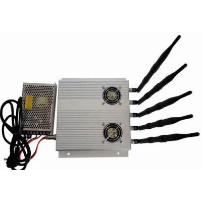5 Antenna 25W High Power 3G Cell phone & WiFi Jammer with Outer Detachable Power Supply
