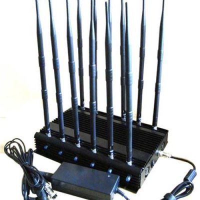 12-band Jammer GSM DCS Rebolabile 3G 4G WIFI GPS Satellite Phones and car remotes 315-433-868 Mhz