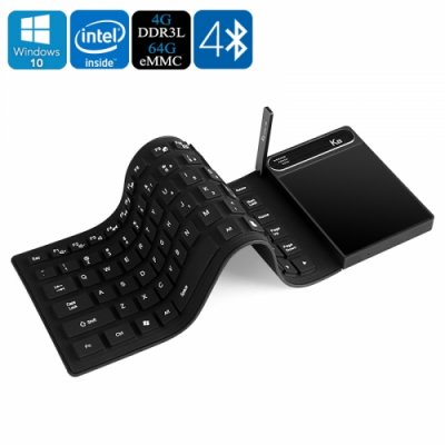 K8 Mini Keyboard PC - Windows 10 OS 87 Keys Wi-Fi VGA HDMI 4K Movie Support Intel Atom x5-Z8300 CPU 4GB RAM 64GB Memory