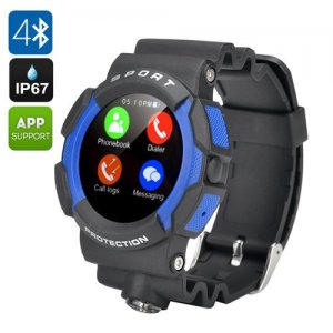 No.1 A10 Sports Smart Watch - IP67, Bluetooth 4.0, Pedometer, Heart Rate Sensor, Notifications, SMS, Call Answer (Blue)
