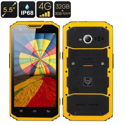 MFOX A7 Pro Rugged Smartphone - 5.5 Inch 1920x1080 Screen, MT6797 Octa Core CPU, IP68, 4G, Android 11.0, 3GB+32GB (Yellow)