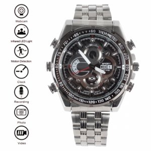 Waterproof 8GB 720P / 1080P HD Spy Camera Watch with IR LED Light