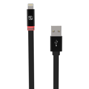Scosche flatOUT LED 6ft. Charge and Sync Cable for Lightning Devices - Black