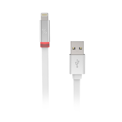 Scosche flatOUT LED 6ft. Charge and Sync Cable for Lightning Devices - White