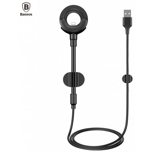 Baseus O-type Car Mount Cable 2.1A 0.8M for iPhone - BLACK