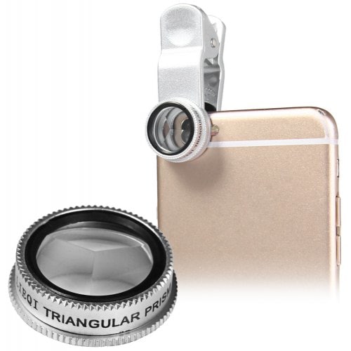 LIEQI LQ - 004 Triangular Prism External Camera Lens - SILVER