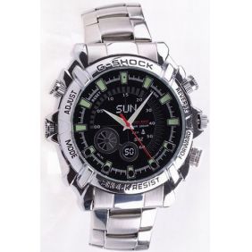 4GB Spy Watch with Stainless Steel Design 1080P IR Night Vision