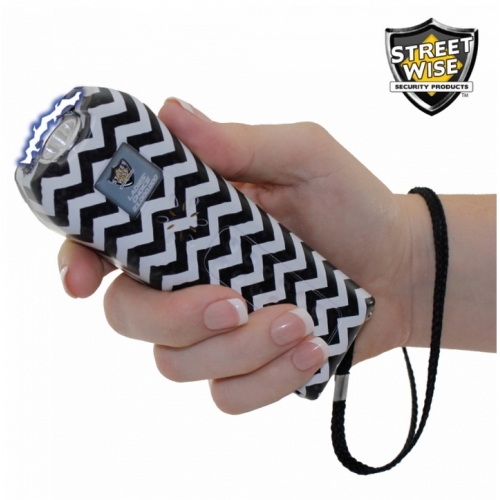 Ladies' Choice 21 Million Volt Black Pattern Stun Gun + Flashlight w/ Alarm