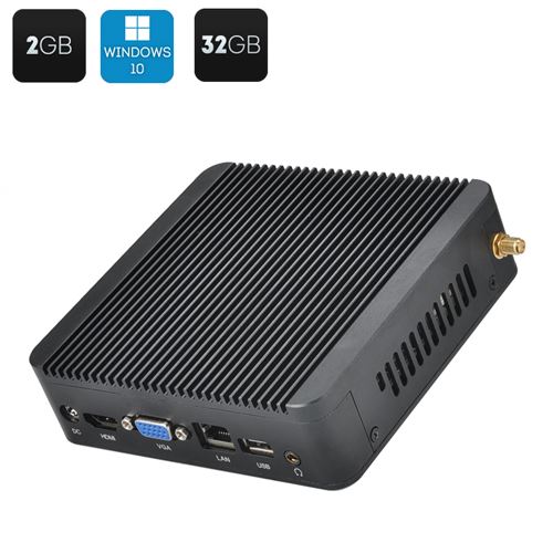 J1800 Windows 10 Pro Mini PC - Windows 10 Pro, Dual Core Intel Celeron J1800 CPU, 2GB RAM + 32GB ROM, 1920x1080 Support