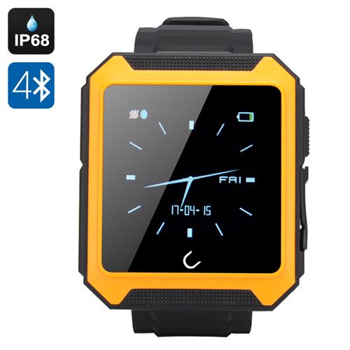 Uterra Bluetooth Smartwatch - IP68 Waterproof, Phone Book Sync, Phone Call, SMS, Sleep Monitor, Pedometer (Orange)
