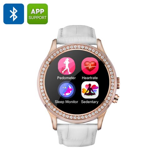 NO.1 D2 Smartwatch - 1.22 Capacitive Touchscreen, Bluetooth 4.0, Pedometer, Heart Rate Monitor, Sedentary Reminder (White)